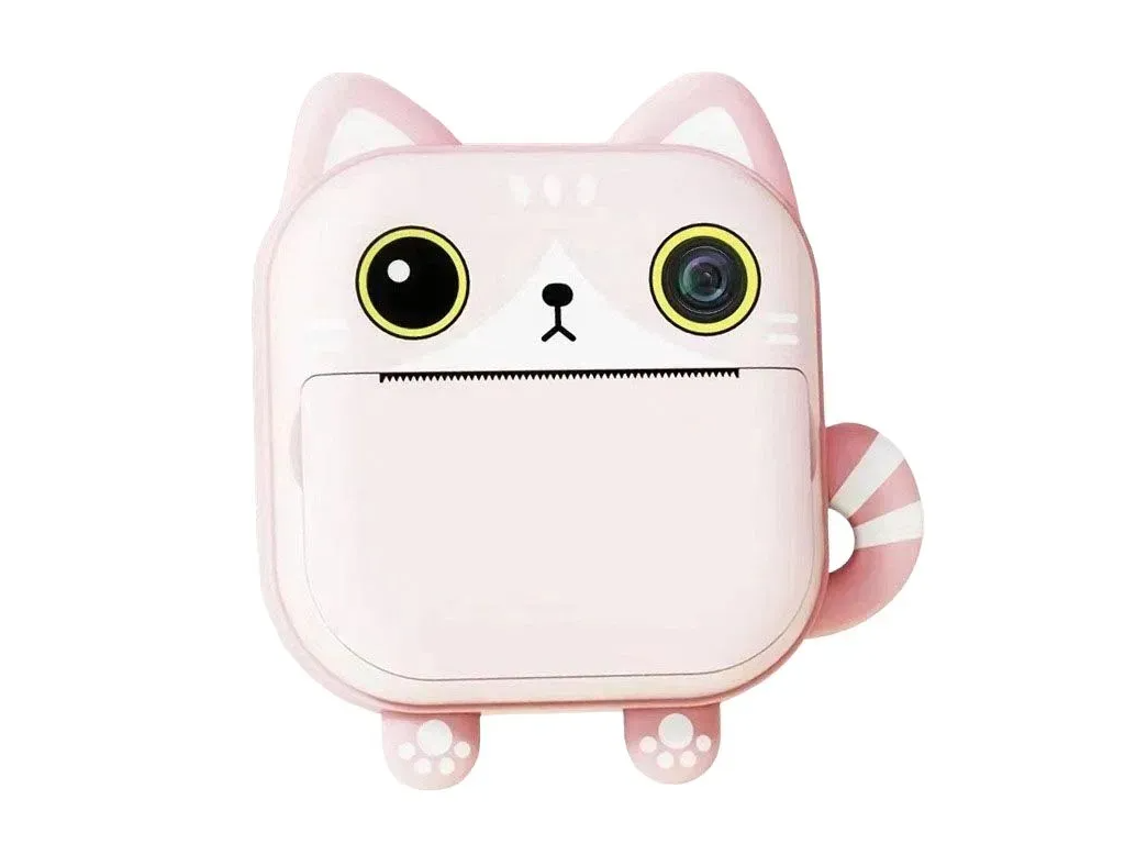 Детский фотоаппарат моментальной печати Print Camera Children`s Time M2, Розовый котик