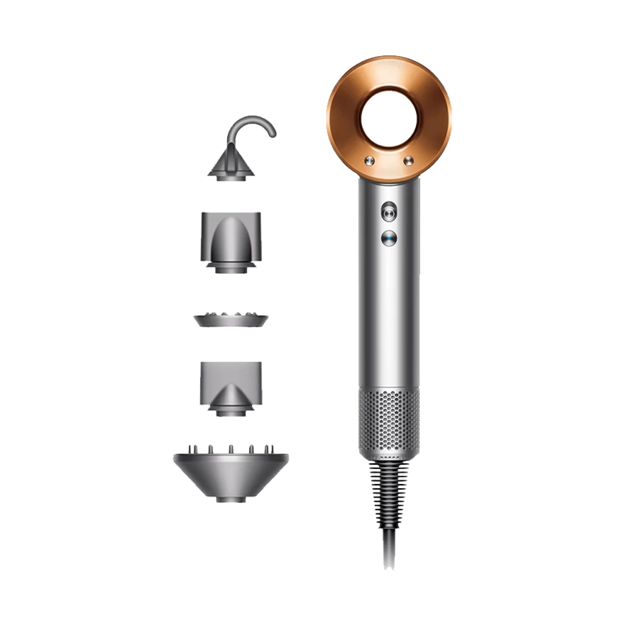 Фен Dyson Supersonic HD08, 5 насадок, никель/медь (389934-01)