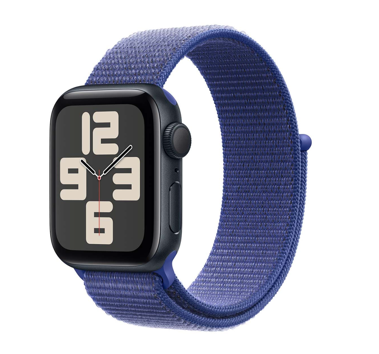 Apple Watch SE (2024), 40 мм корпус из алюминия цвета «Midnight», ремешок Sport Loop цвета «Ultramarine»