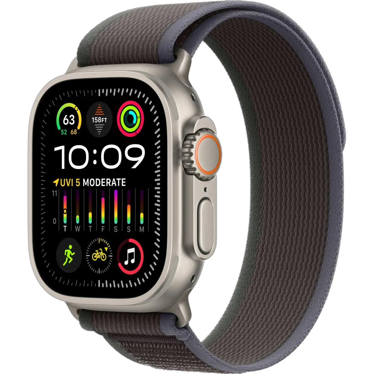 Apple Watch Ultra 2 49 мм корпус из титана ремешок Trail Loop синего/черного цвета