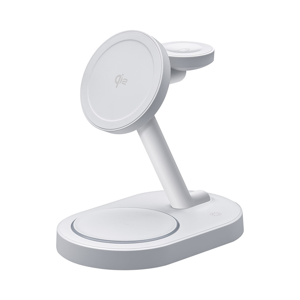 Беспроводная зарядная станция 3 в 1 MagSafe QI2 NEO 23Вт, белый