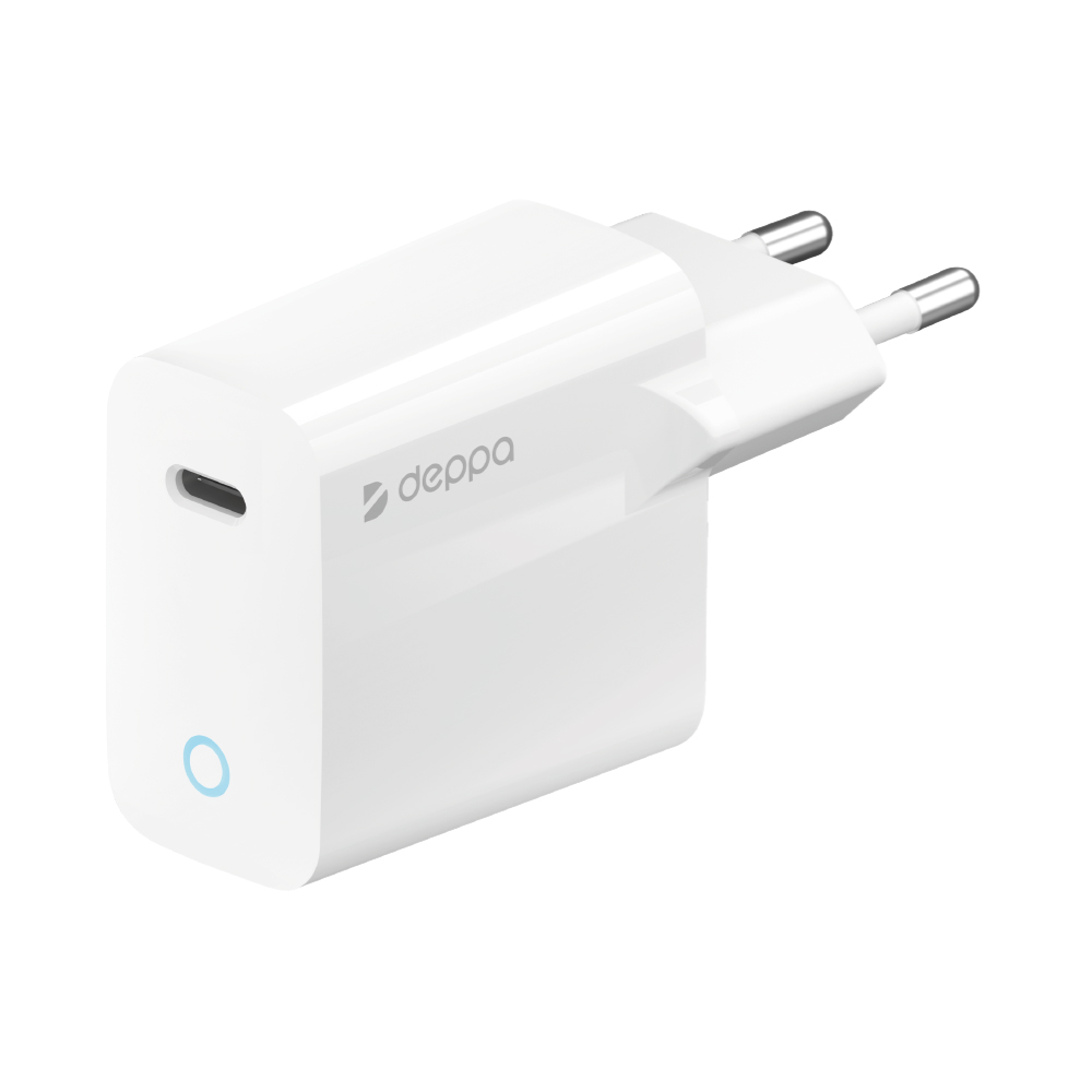 Сетевое зарядное устройство Deppa USB Type-C, Power Delivery, 25Вт, белый (11428)
