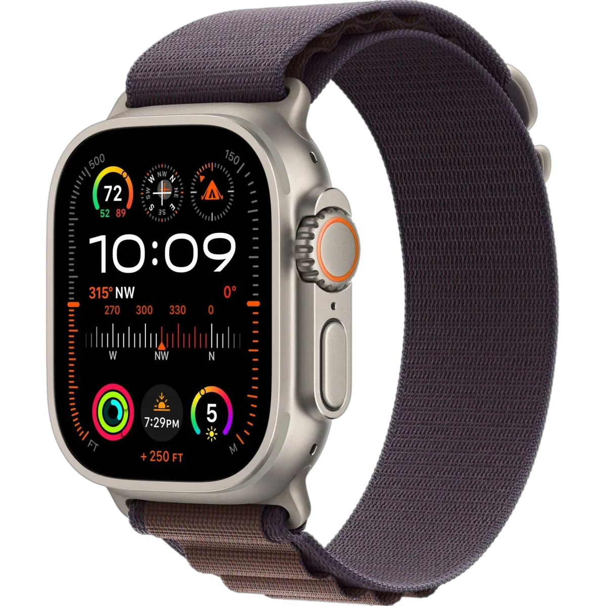Apple Watch Ultra 2 49 мм корпус из титана ремешок Alpine Loop цвета "индиго"