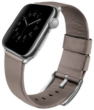 Ремешок кожаный Uniq Mondain Strap Leather для Apple Watch 42/44/45/49 мм, цвет Бежевый (44MM-MONBEG)