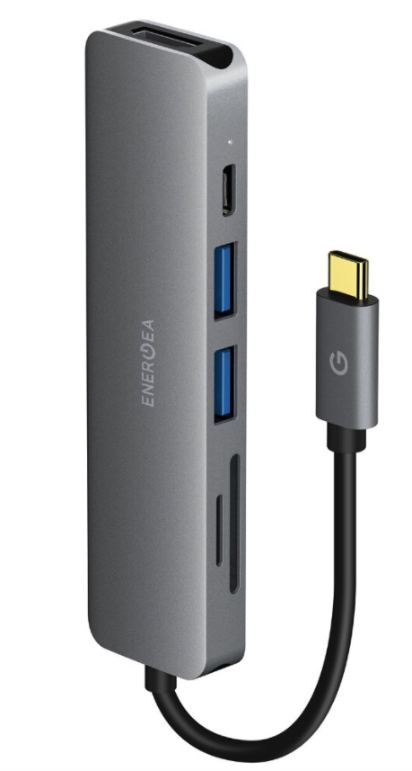 Переходник EnergEA AluHUB HD2 6-in-1 Superspeed Aluminium USB-C 3.1, цвет Темно-серый (HUB-AHHD2-GUN)