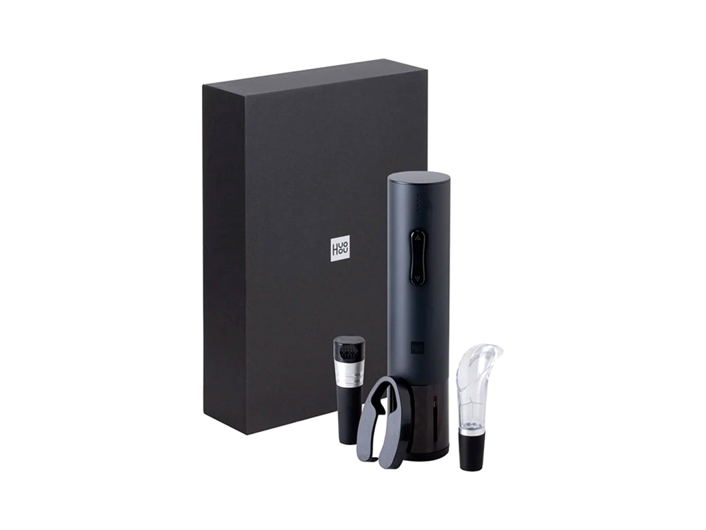 Винный набор Xiaomi Huo Hou Electric Wine Bottle Opener Basic  4in1, Black (HU0047)