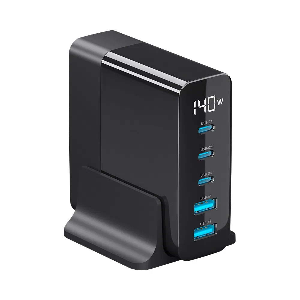 Зарядная станция Deppa Charging Station GaN 140W, Черный (11437)