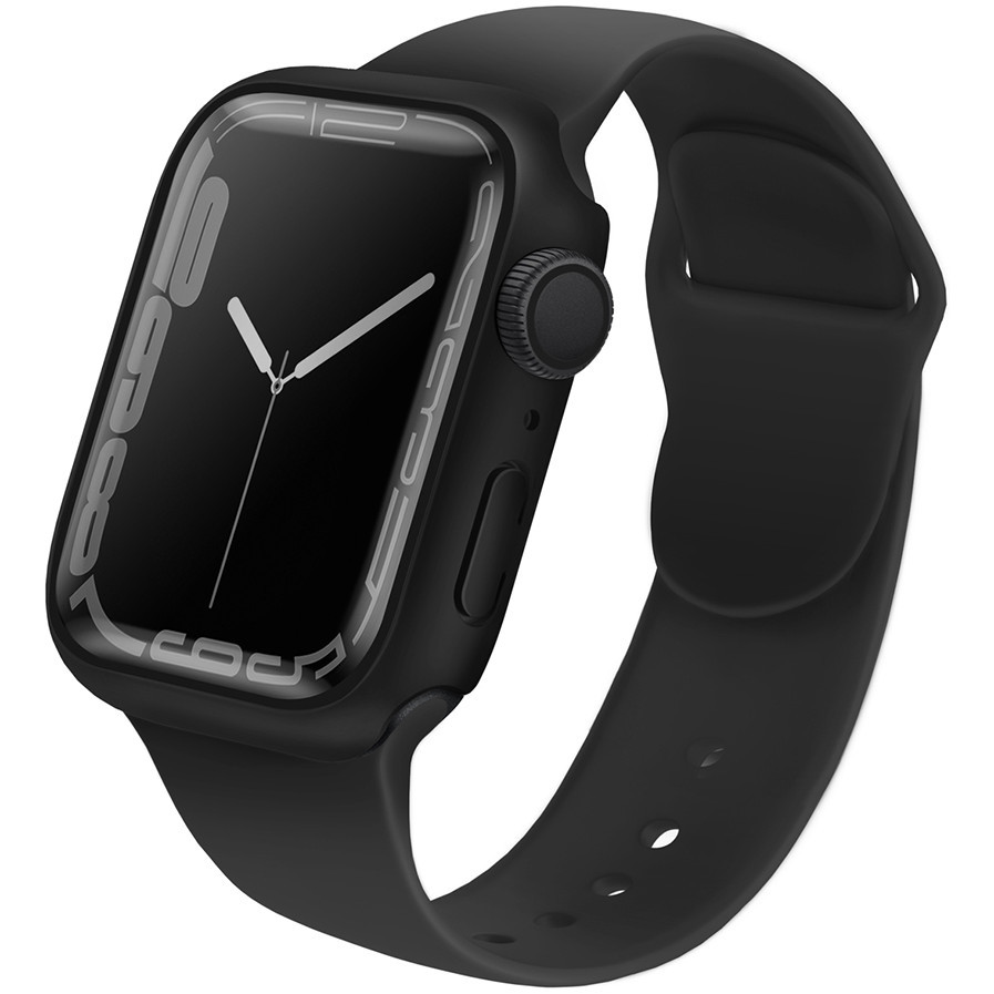 Чехол Uniq Legion + 9H Curved glass для Apple Watch 7/8 45 мм, цвет Черный (45MM-LEGNBLK)