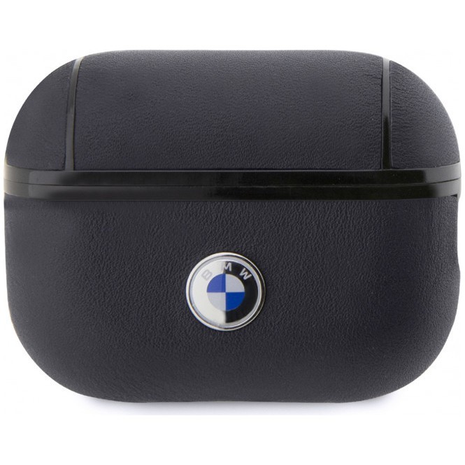 Чехол BMW Signature leather with metal logo для AirPods Pro 2, цвет Темно-синий