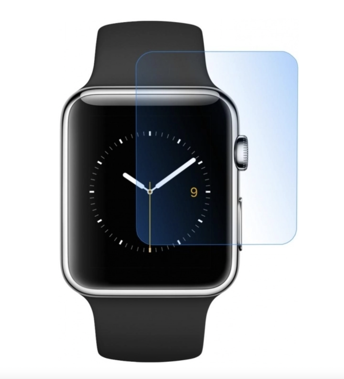 Защитное стекло Ainy (0,2мм) Apple Watch 42mm Full Screen Cover (3D) с краями из углеродного волокна, черное