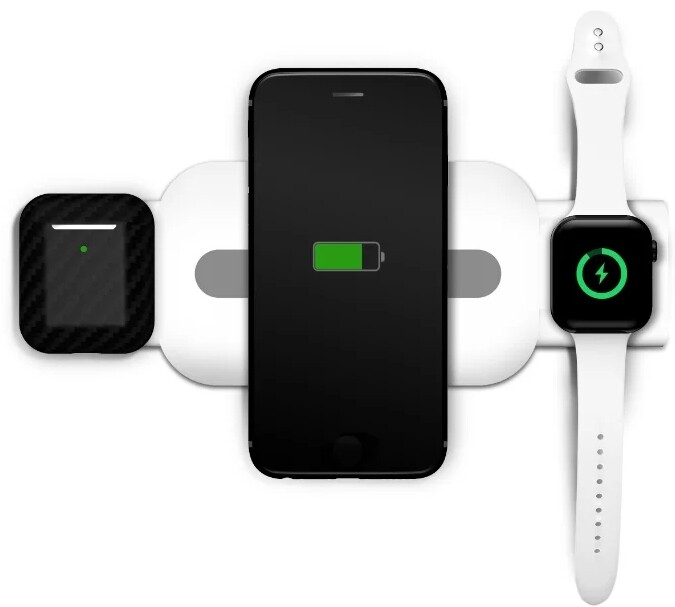 Беспроводное зарядное устройство для телефона, часов и наушников Lyambda LNT5-WT Белый