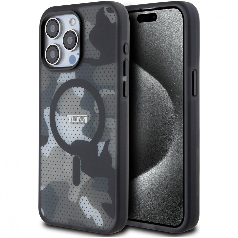 Чехол TUMI PC/TPU Frosted Mesh CAMO Hard (MagSafe) для iPhone 15 Pro Max, цвет Черный