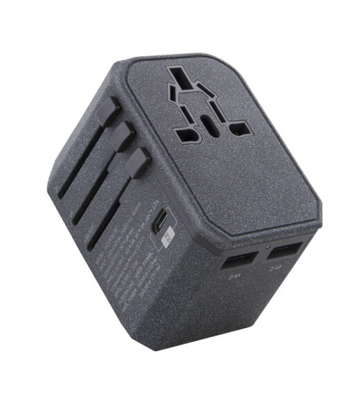 Сетевое зарядное устройство Uniq Voyage PD World Adapter для 150+ стран PD18W, цвет Черный (VOYAGE(PD)-GBLACK)