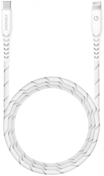 Кабель EnergEA NyloFlex USB-C - Lightning MFI C94 1.5 м, цвет Белый (CBL-NFCL-WHT150)