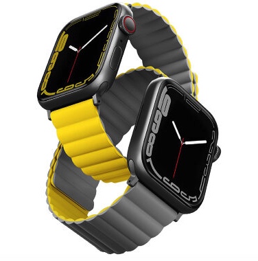 Ремешок Uniq Revix reversible Magnetic для Apple Watch 49/45/44/42 мм, цвет Желтый/Серый (Yellow/Gray) (45MM-REVYELGRY)
