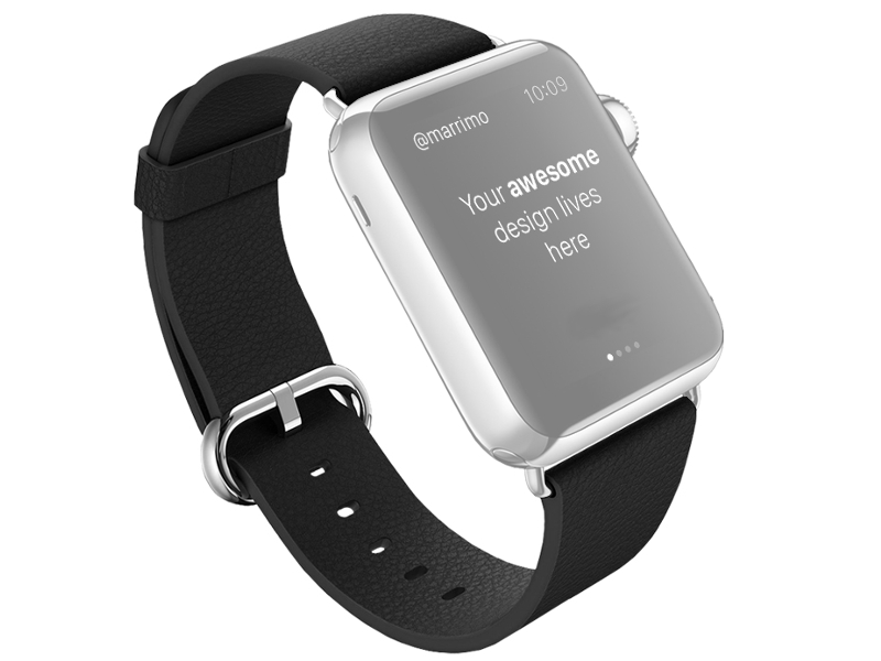 Ремешок кожаный Rock Genuine Leather Watchband для Apple Watch 38/40/41mm, черный