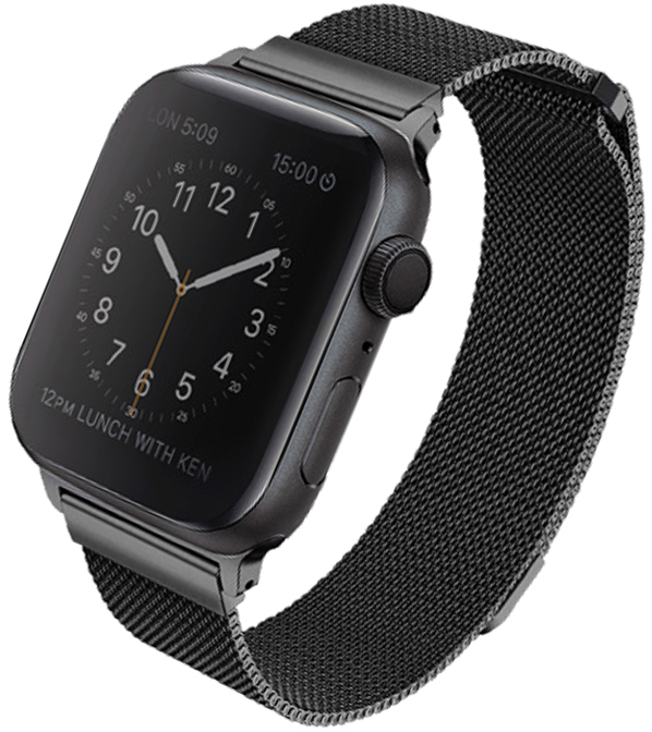 Ремешок Uniq Dante Strap Steel для Apple Watch 42/44/45/49 мм, цвет Графит (44MM-DANGRP)