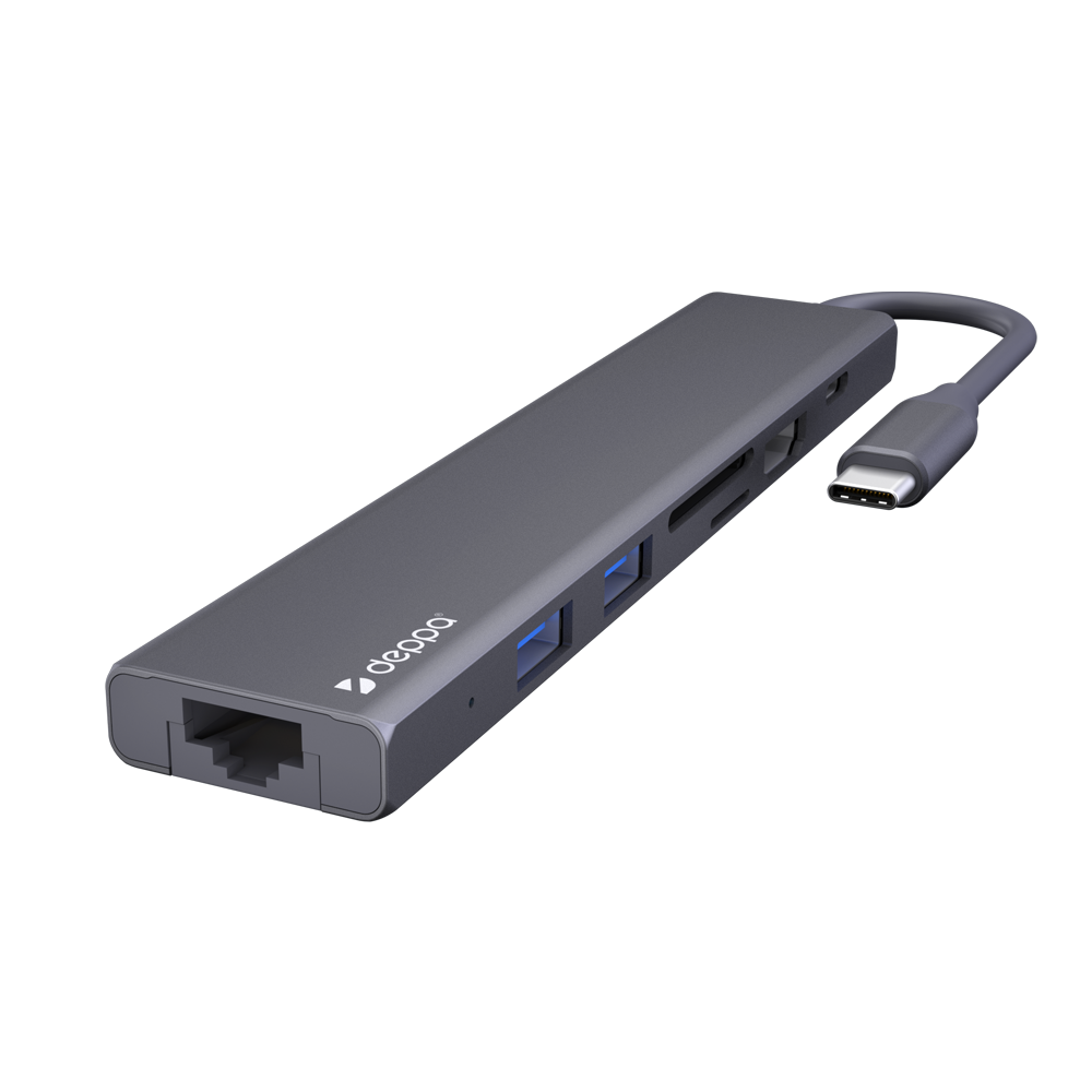 Хаб Deppa Adapter Power Delivery 7-in-1 (73127), Graphite