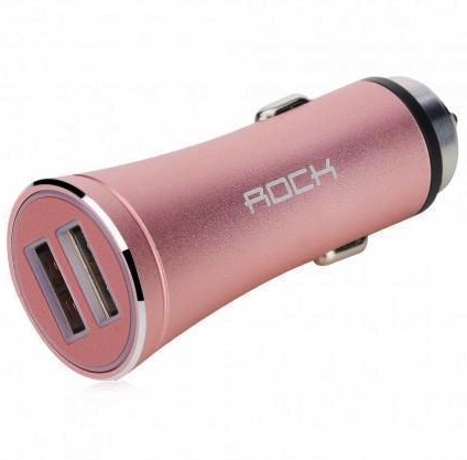 Автомобильный блок питания Rock H1 Car Charger with Hammer Rose