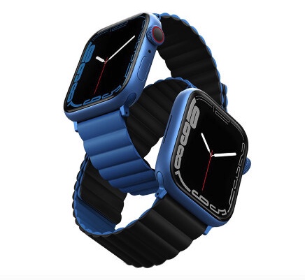 Ремешок Uniq Revix reversible Magnetic для Apple Watch 49/45/44/42 мм, цвет Синий/Черный (Blue/Black) (45MM-REVBLUBLK)