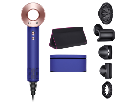 Фен Dyson Supersonic HD08 Vinca blue и Rosé с 5 насадками в боксе (426084-01)