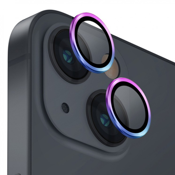 Защитное стекло для камеры Uniq OPTIX Camera Lens protector Aluminium для iPhone 14 | 14 Plus, Iridescent (IP6.1-6.7M-LENSIRD)
