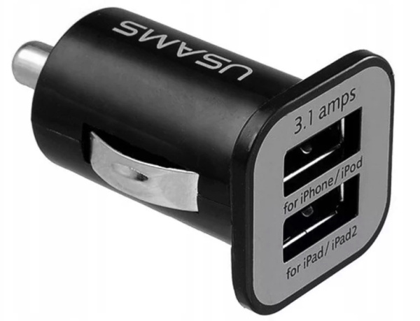 Автомобильный блок питания Usams 2 port Black