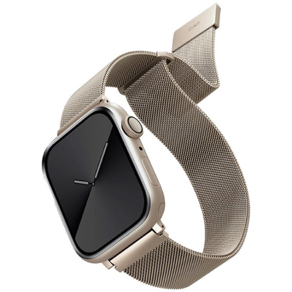 Ремешок Uniq Dante Strap Mesh Steel для Apple Watch 49/45/44/42 мм, цвет "Звездный свет" (45MM-DANSLGT)