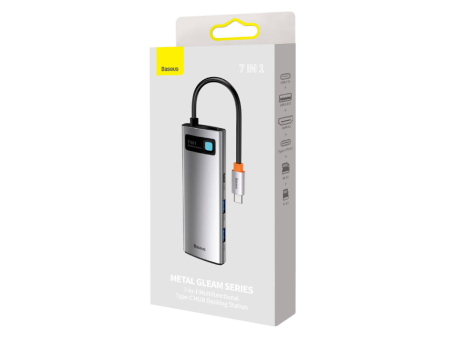 Хаб Baseus Metal Gleam Series 7-in-1 Multifunctional Type-C HUB Docking Station (WKWG020113)