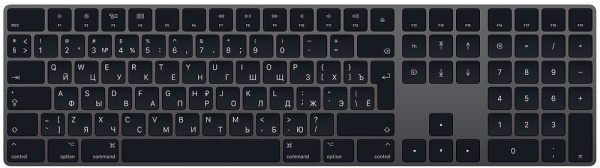 Клавиатура Apple Magic Keyboard с цифровой панелью Space Gray (MRMH2), серый космос