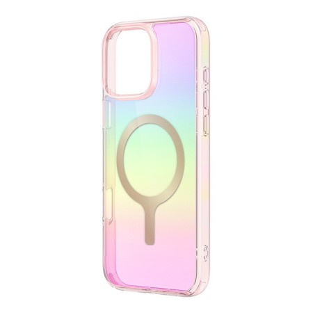 Чехол Uniq Iridescia (hologrophic) Pink Prism (Magsafe) для iPhone 16 Pro Max