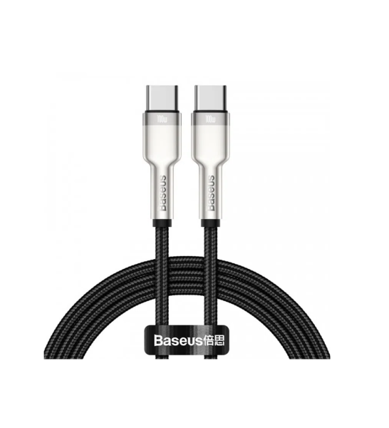 Кабель Baseus Cafule Series Metal Data Cable [Type-C - Type-C] 100W 100см, Black (CATJK-C01)