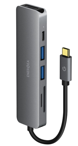 Переходник EnergEA AluHUB HD2 6-in-1 Superspeed Aluminium USB-C 3.1, цвет Темно-серый (HUB-AHHD2-GUN)