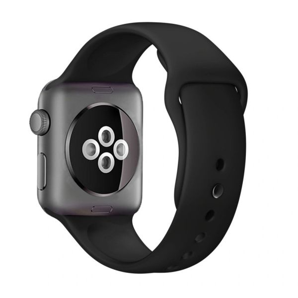 Ремешок для Apple Watch 42/44/45mm силиконовый, черный