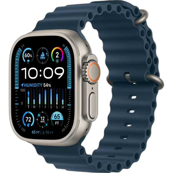 Apple Watch Ultra 2 49 мм корпус из титана ремешок Ocean Band синего цвета