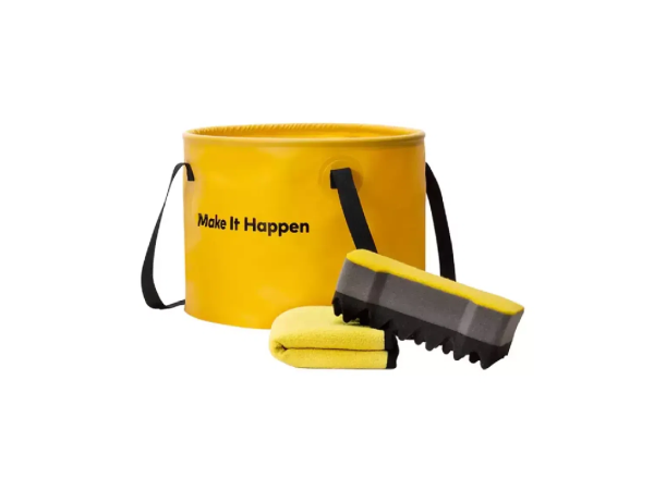 Набор для уборки Xiaomi HOTO Outdoor Wash Kit (ведро складное, тряпка, губка), Желтый