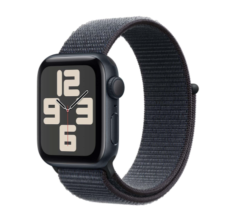 Apple Watch SE (2024), 40 мм корпус из алюминия цвета «Midnight», ремешок Sport Loop цвета «Ink»