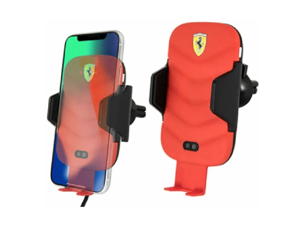 Автодержатель Ferrari с функцией беспроводного ЗУ On-Track Wireless (10W)+Type-C, красный (FECCWLPDRE)
