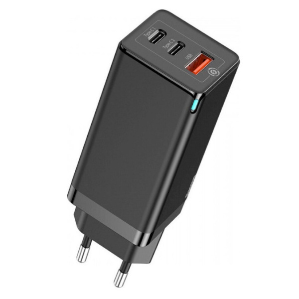 Сетевое зарядное устройство 65W Baseus GaN3 Pro Fast Charger 2C+U + Кабель Type-C 1m CCGP050101