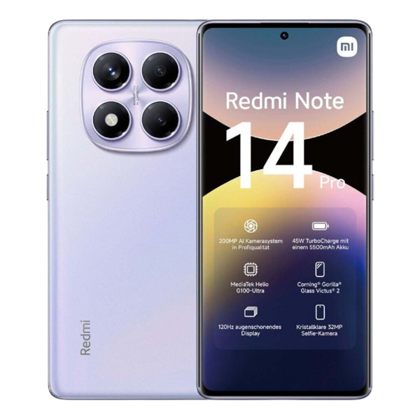 Xiaomi Redmi Note 14 Pro 12/512Gb Aurora Purple, фиолетовый