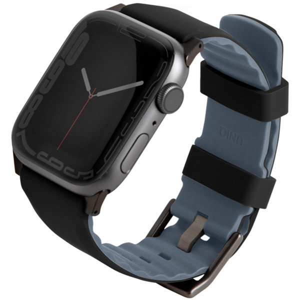 Ремешок Uniq Linus Airosoft silicone strap для Apple Watch 42/44/45 мм, цвет Черный (45MM-LINUSBLK)