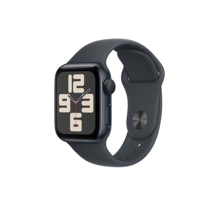 Apple Watch SE (2024), 40 мм корпус из алюминия цвета «Midnight», ремешок Sport Band размера S/M цвета «Midnight»