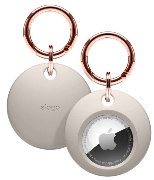 Чехол с карабином Elago AirTag Basic Case для AirTag, цвет Бежевый (EATSC-BA-ST)