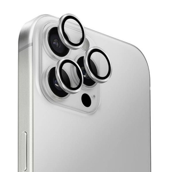 Защитное стекло для камеры Uniq OPTIX Camera Lens AluGuard для iPhone 16 Pro/16 Pro Max, Silver