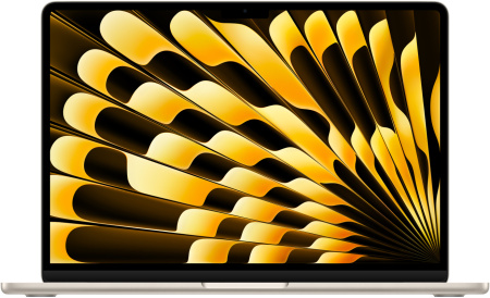 Ноутбук Apple MacBook Air 13" (M3, 8C CPU/8C GPU, 2024), 8 ГБ, 256 ГБ SSD, «сияющая звезда» (MRXT3)