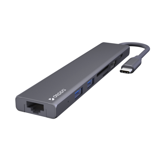 Хаб Deppa Adapter Power Delivery 7-in-1 (73127), Graphite