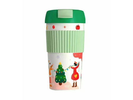 Термостакан-непроливайка Радуга Xiaomi Kiss Fish Rainbow Cartoon (0.49л), зелёный